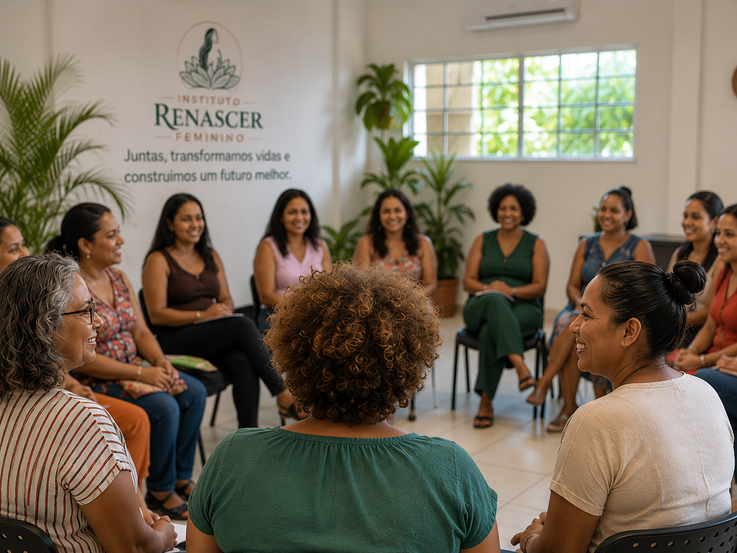 Mulheres reunidas em uma roda de conversa